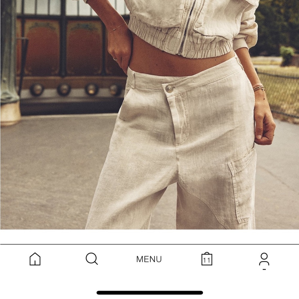 Zara asymmetrical linen pants